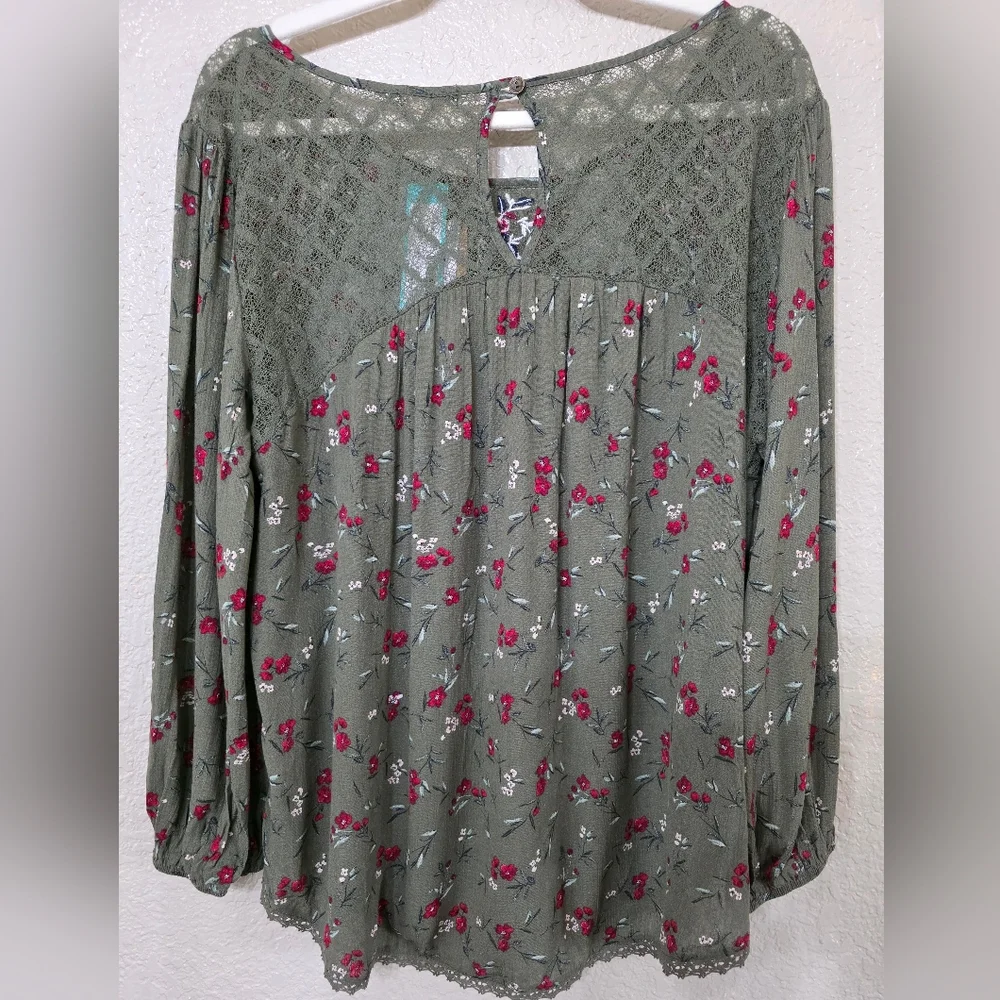 Mason & Belle Floral Embroidered Green Blouse - Picture 6 of 9